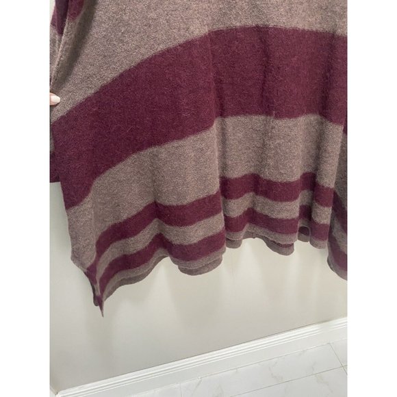 Free People Oversized Tunic Plum Tan Alpaca Blend Boho Sweater Size Xs - Picture 3 of 5
